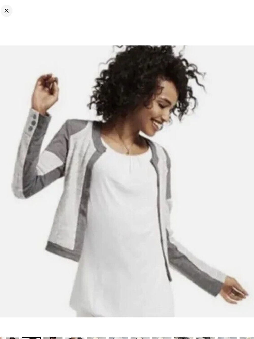 CAbi cropped blazer color block moto jacket